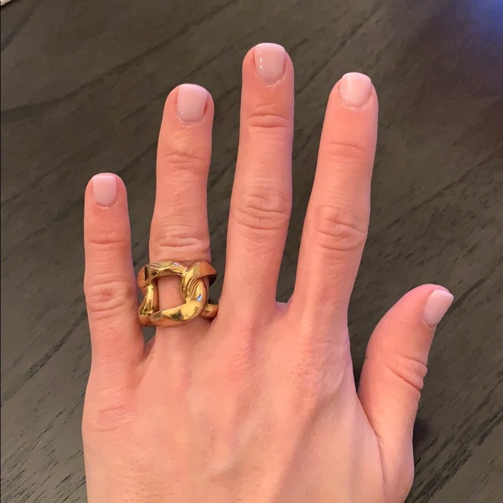 Michael Kors gold tone chain link ring